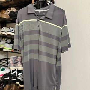 Adidas Gray and Yellow Performance Polo Shirt